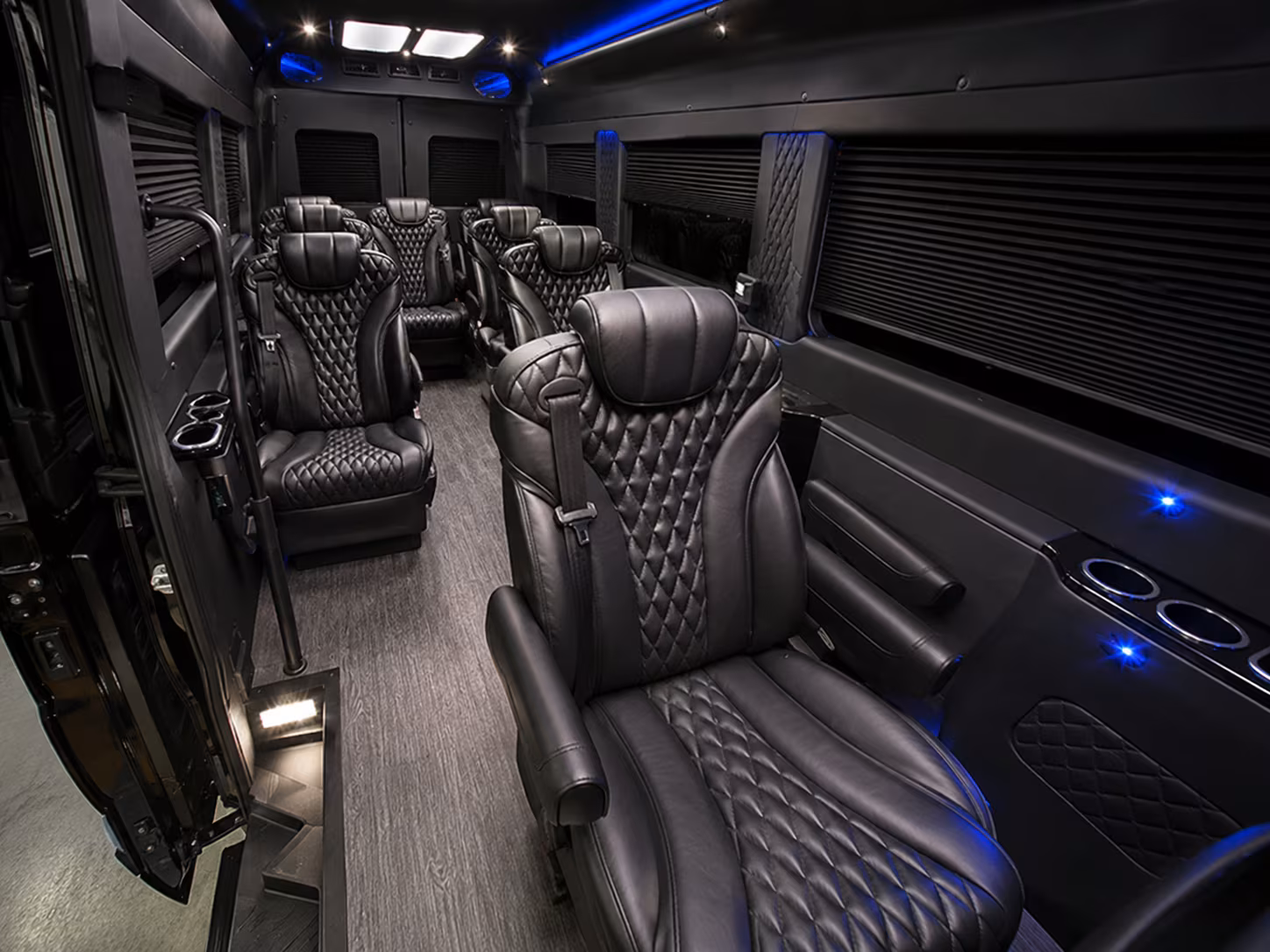 Austin Airport Shuttle & Transportation party bus interior