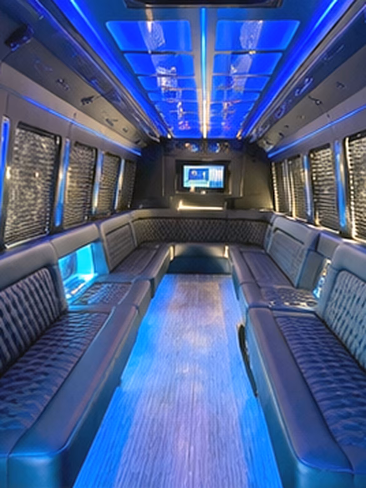 Austin Bachelor & Bachelorette Transportation party bus interior