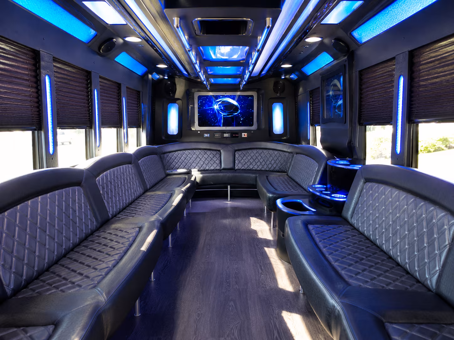 Austin Birthday, Sweet 16, & Quinceañera Transportation party bus exterior