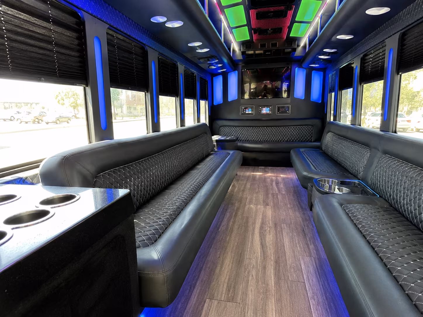 Austin Birthday, Sweet 16, & Quinceañera Transportation party bus exterior