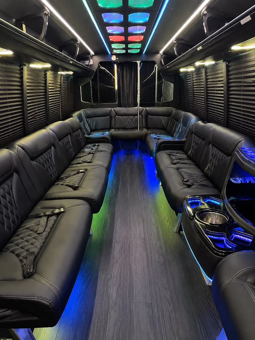 Austin Sporting Event Transportation party bus exterior