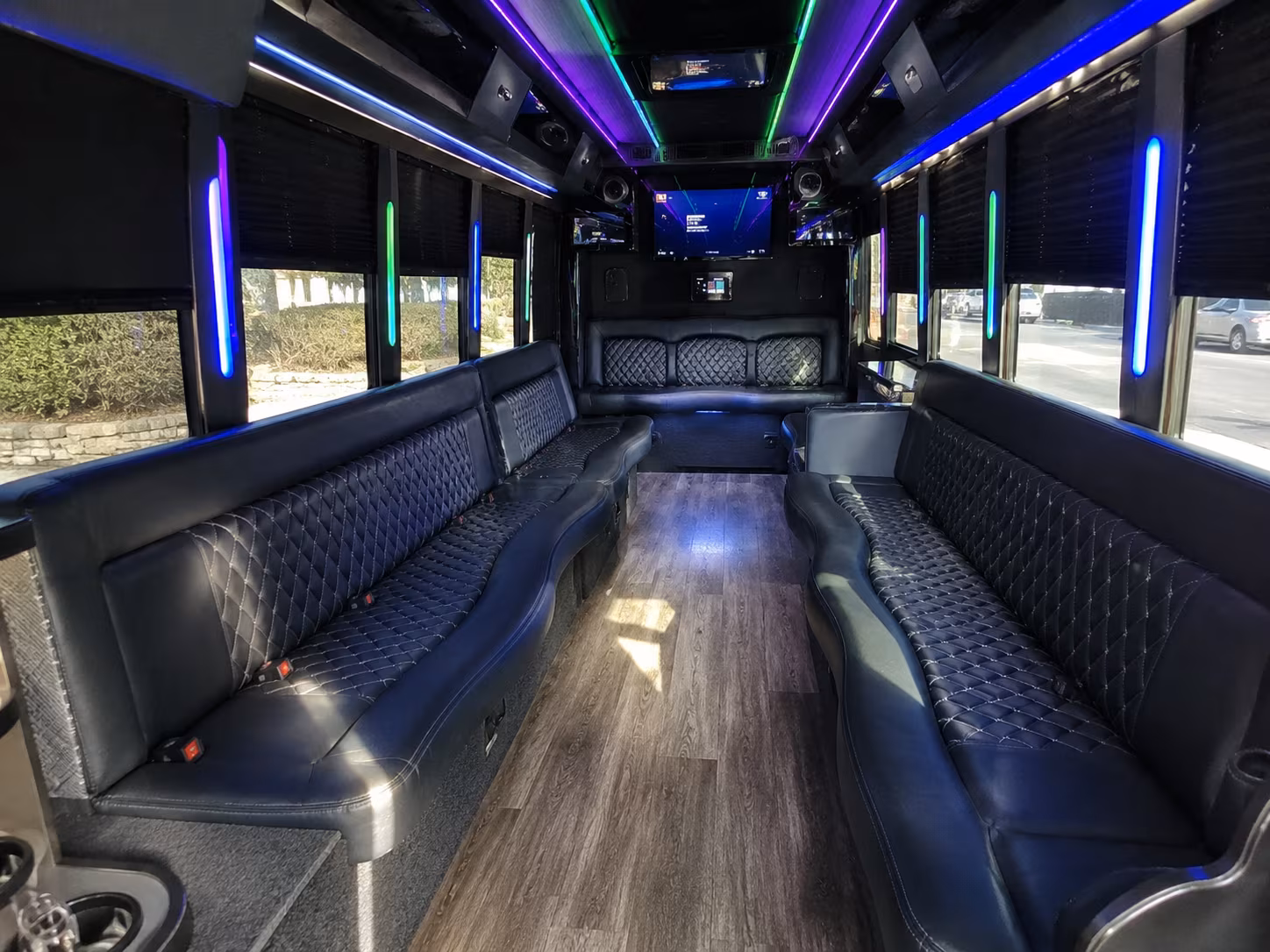 Austin Wedding Transportation party bus exterior