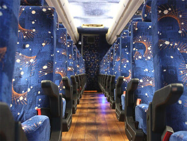 Temple 50 passenger Charter Bus Interior