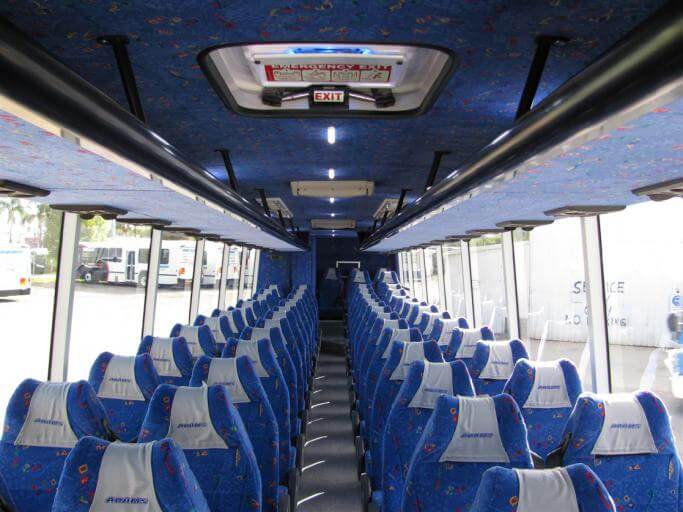 Temple 56 Passenger Charter Bus Interior