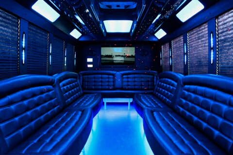 Temple 36 Passenger Party Bus Interior