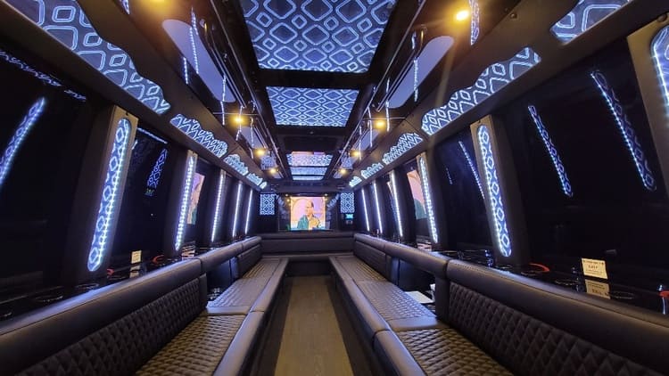 Victoria 40 Passenger Limo Bus Interior